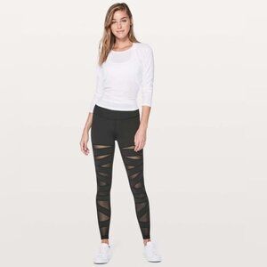 Lululemon Black Wunder Under Pant Hi-Rise Tech Mesh 28 size 4